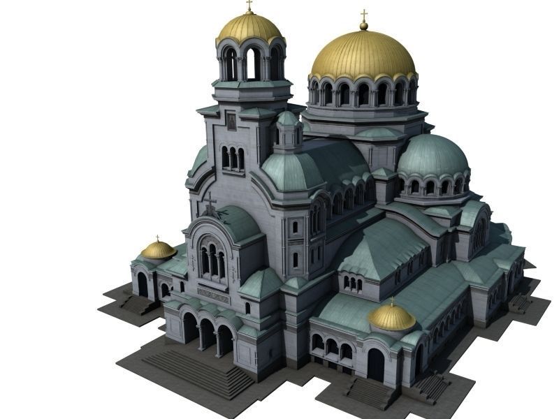 Alexander Nevsky Cathedral - Sofia Low-poly 3D model_1