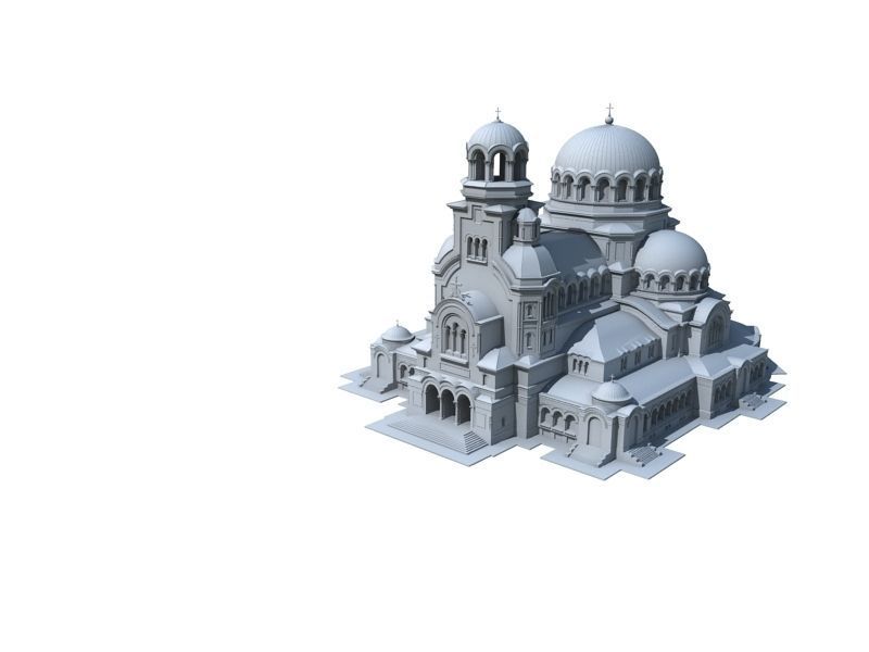 Alexander Nevsky Cathedral - Sofia Low-poly 3D model_8