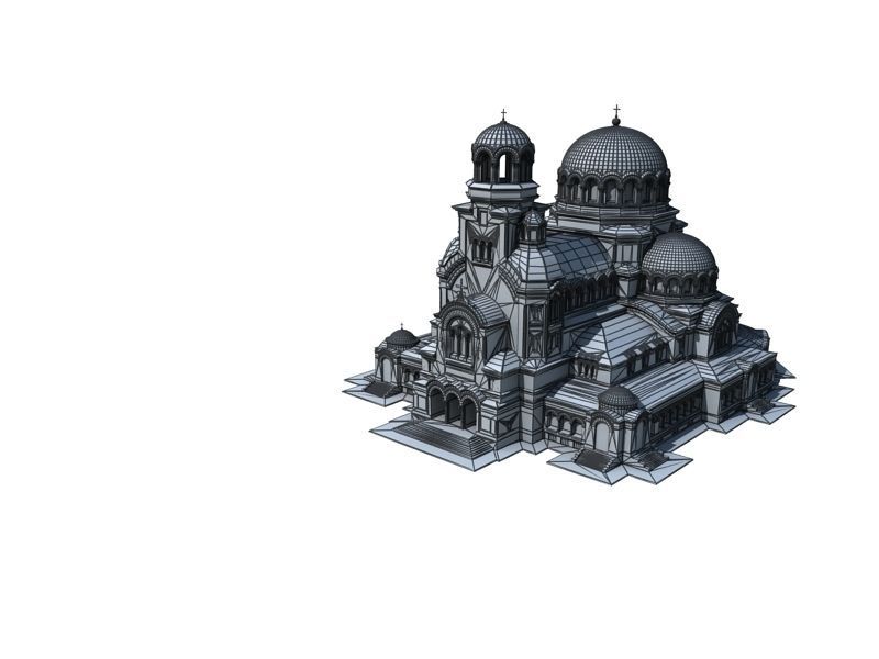 Alexander Nevsky Cathedral - Sofia Low-poly 3D model_6