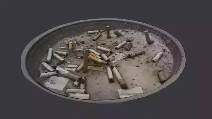 Cigarette Ash Tray Container - 3D Scan Low-poly 3D model