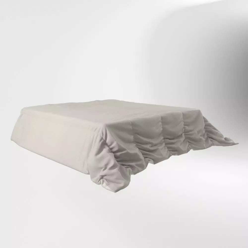 Bed cloth for queen size bed 3D model_0