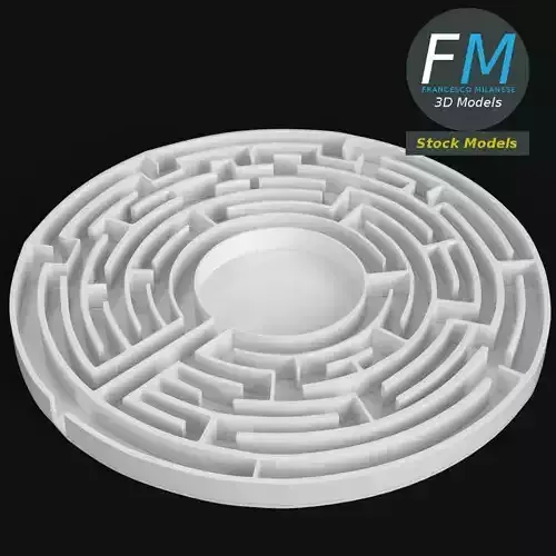 Circular labyrinth 3D model