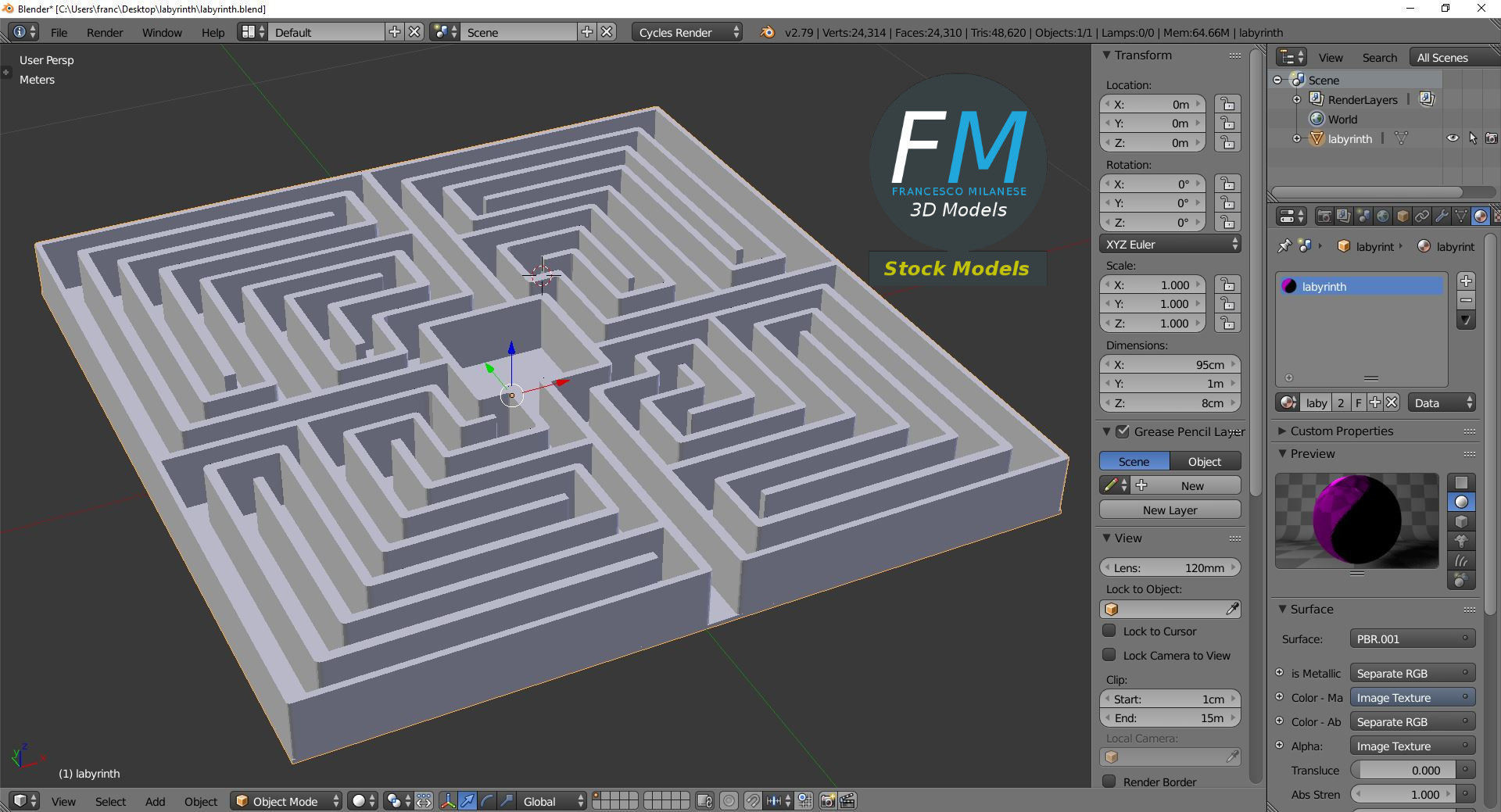 Labyrinth maze 3D model_9