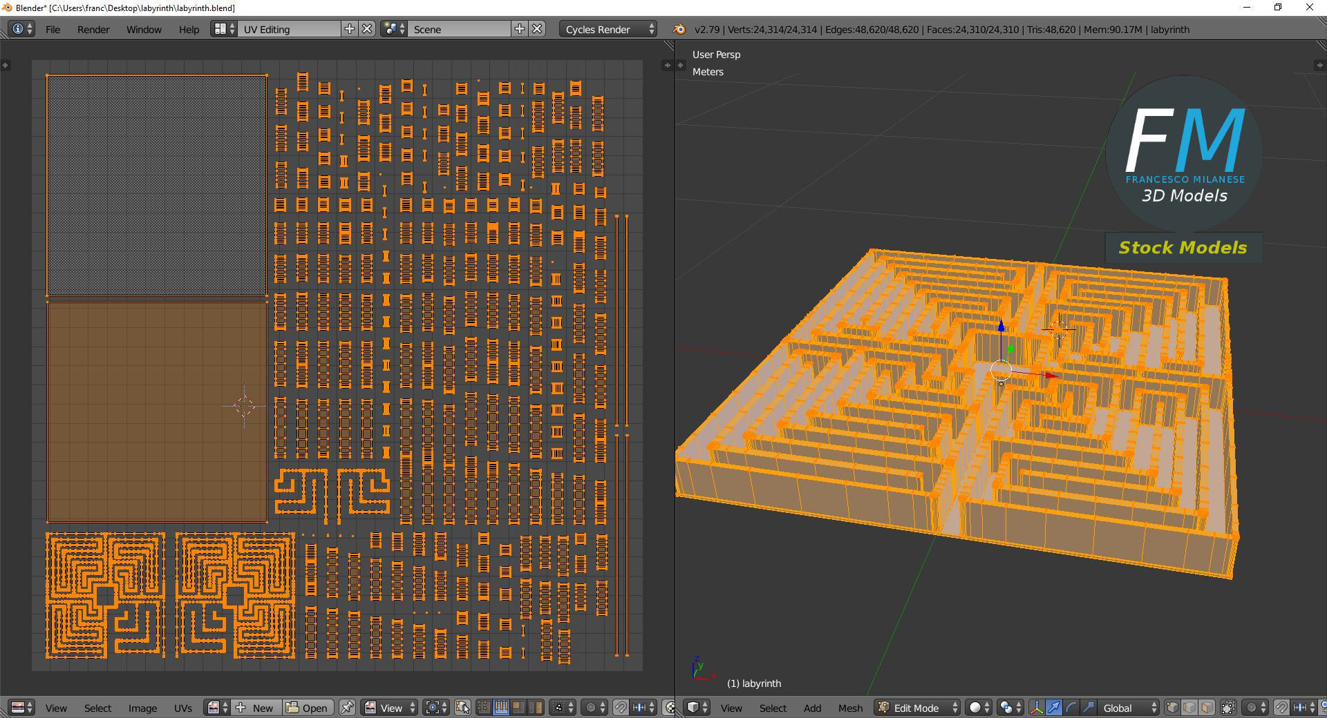 Labyrinth maze 3D model_10