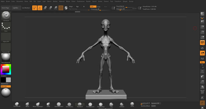 Alien humanoid 3D model