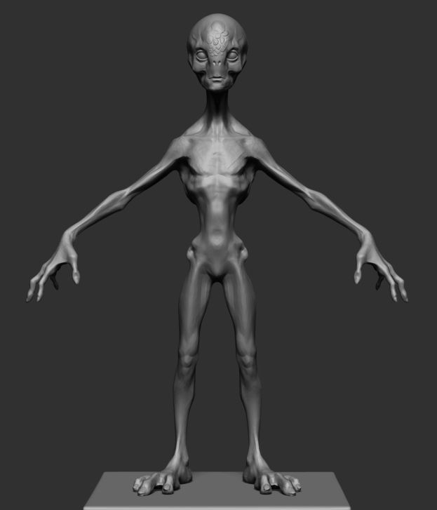 Alien humanoid 3D model_1