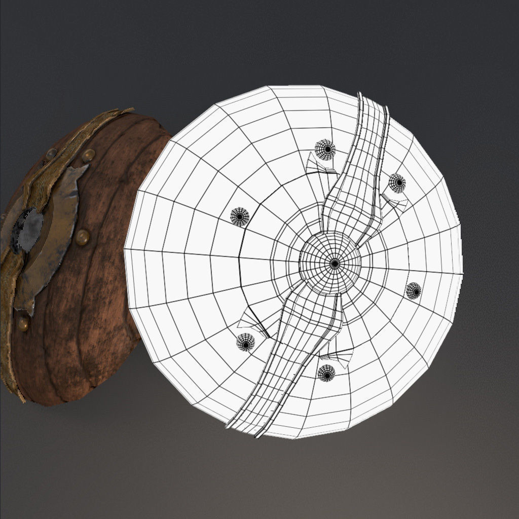 Medieval Shield Low-poly 3D model_5