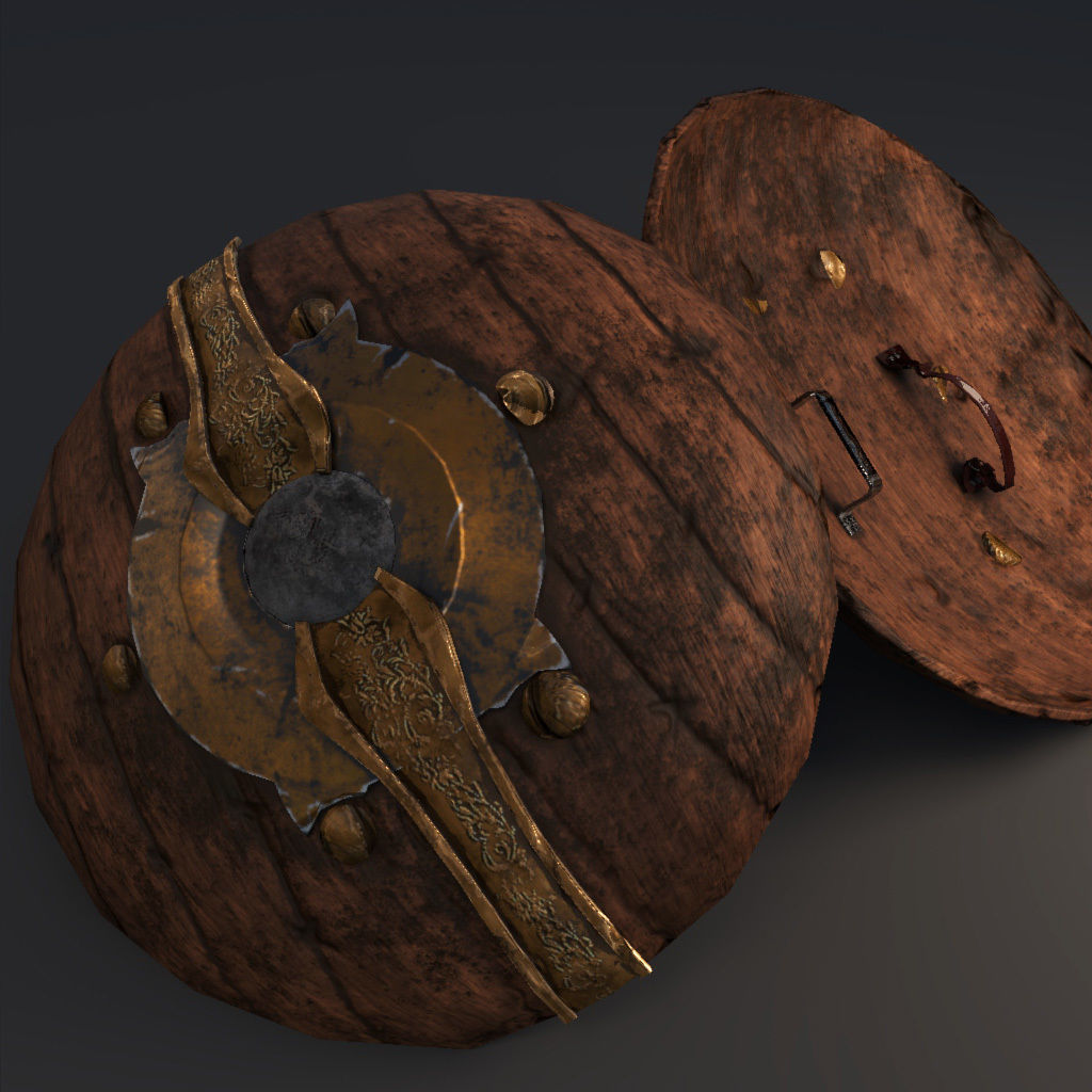 Medieval Shield Low-poly 3D model_6