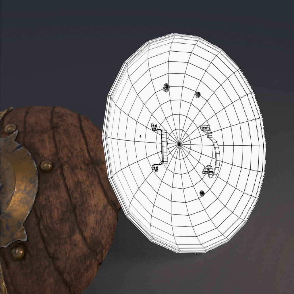 Medieval Shield Low-poly 3D model_7