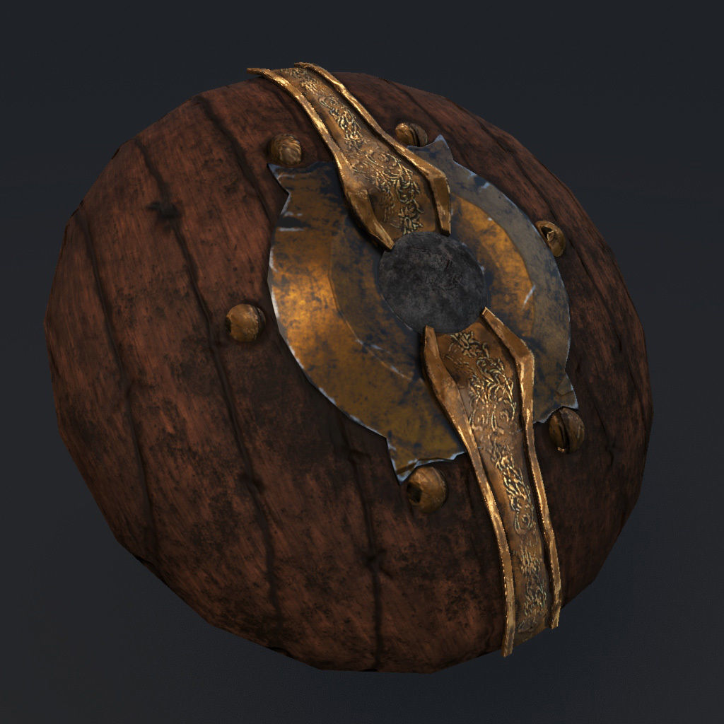 Medieval Shield Low-poly 3D model_1