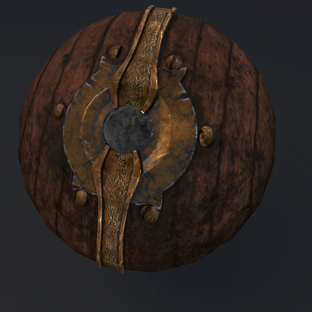 Medieval Shield Low-poly 3D model_2