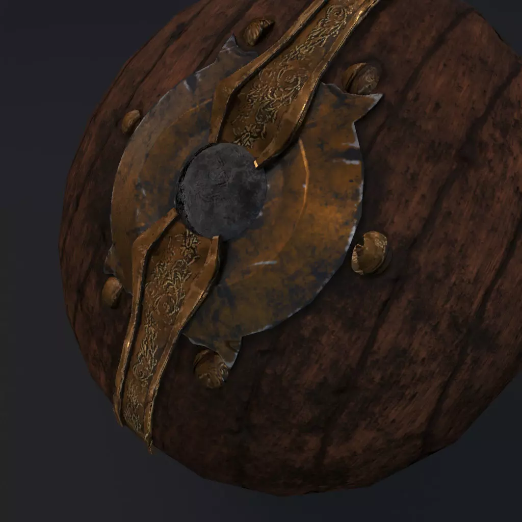 Medieval Shield Low-poly 3D model_0