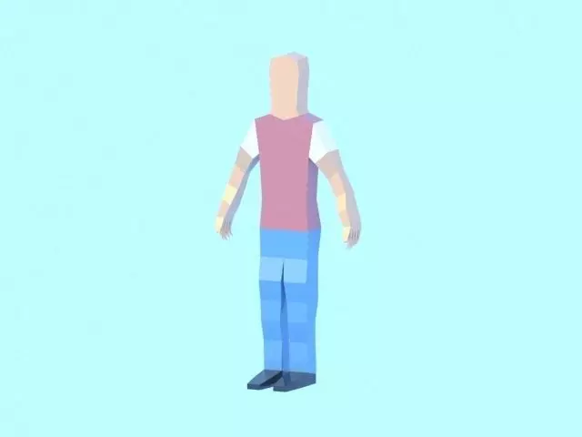 Very low poly male character free VR / AR / low-poly 3D model rigged ...