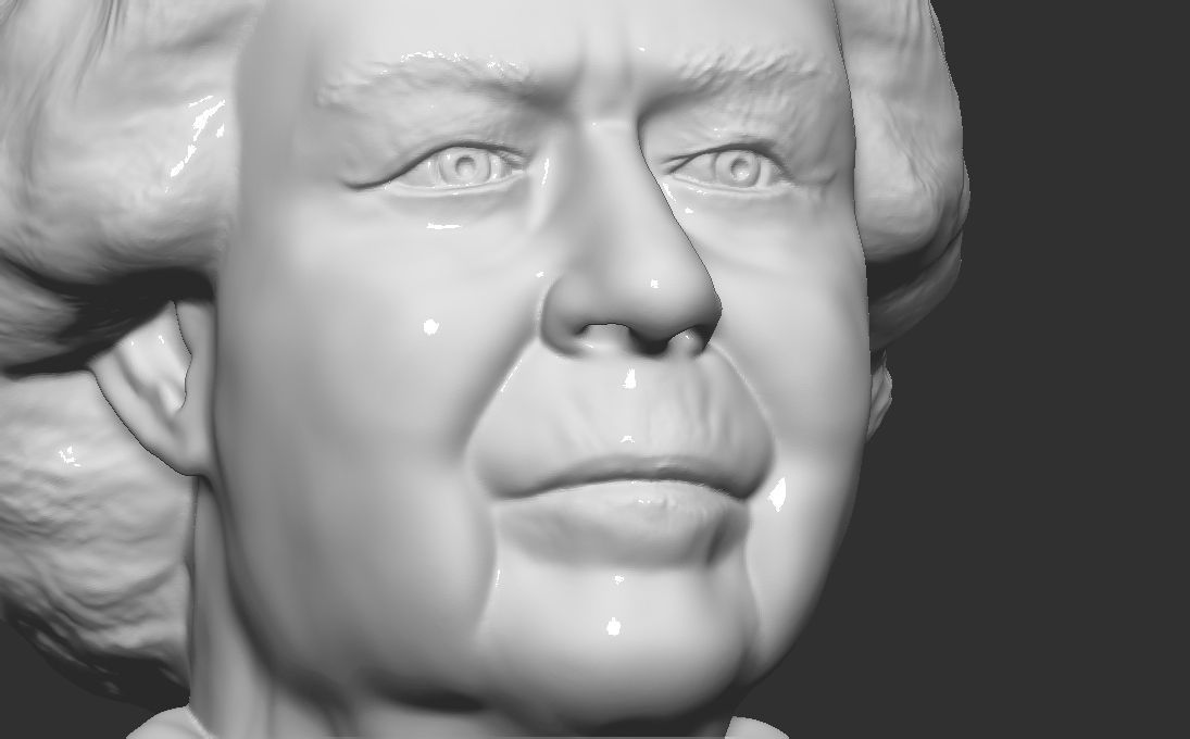 Queen Elizabeth II bust 3D printing ready stl obj formats 3D print model_16