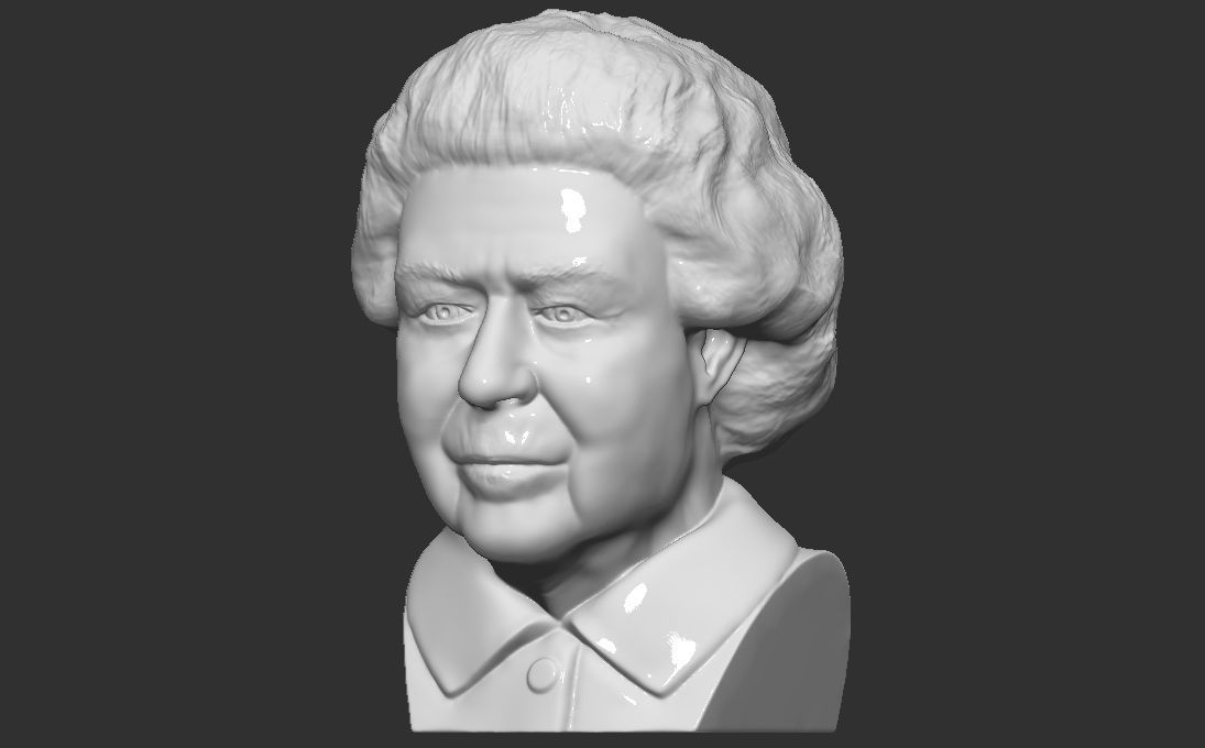 Queen Elizabeth II bust 3D printing ready stl obj formats 3D print model_2