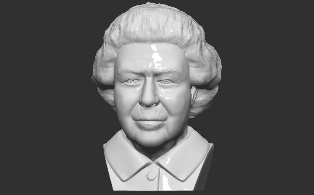 Queen Elizabeth II bust 3D printing ready stl obj formats 3D print model_1