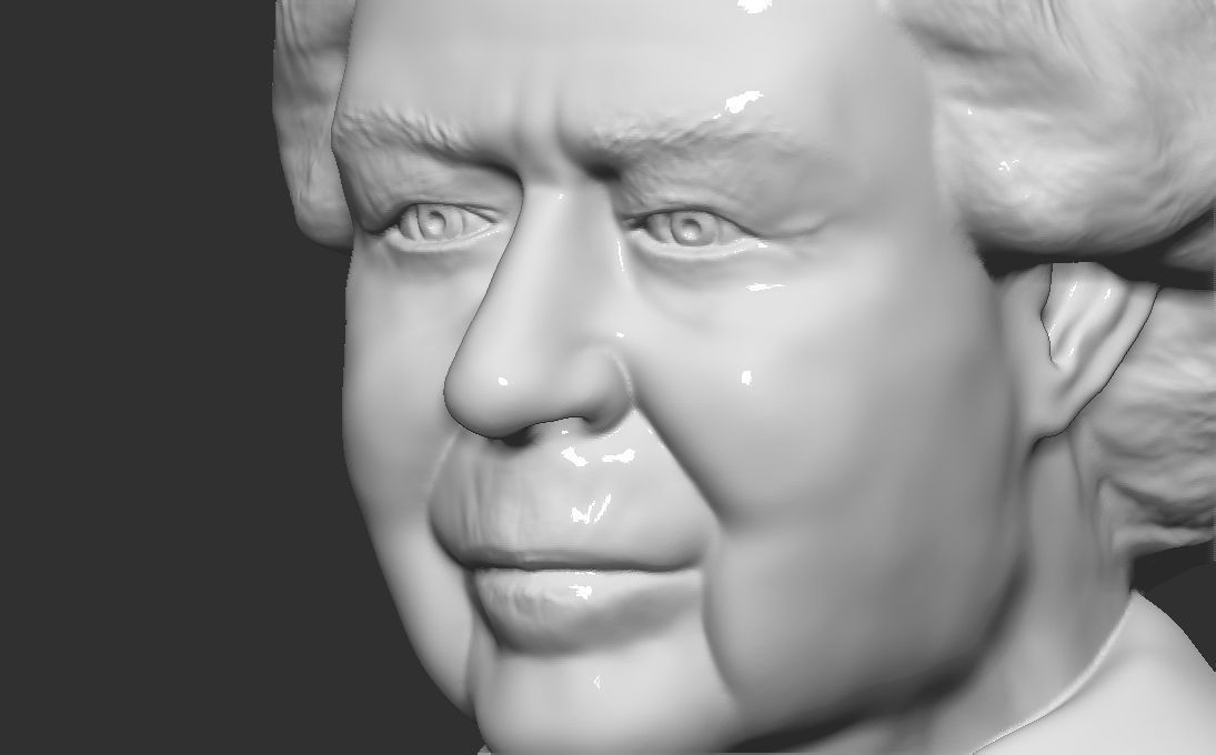 Queen Elizabeth II bust 3D printing ready stl obj formats 3D print model_15