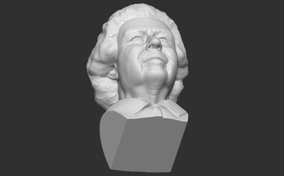 Queen Elizabeth II bust 3D printing ready stl obj formats 3D print model_22
