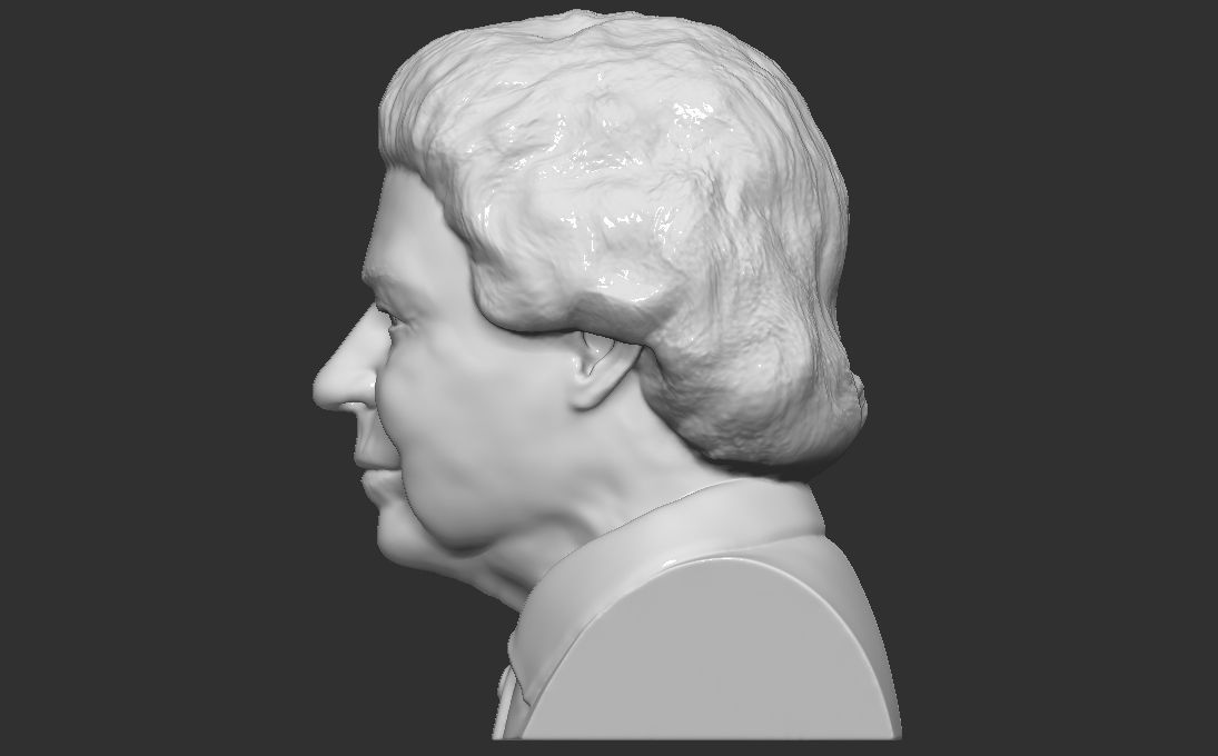 Queen Elizabeth II bust 3D printing ready stl obj formats 3D print model_5