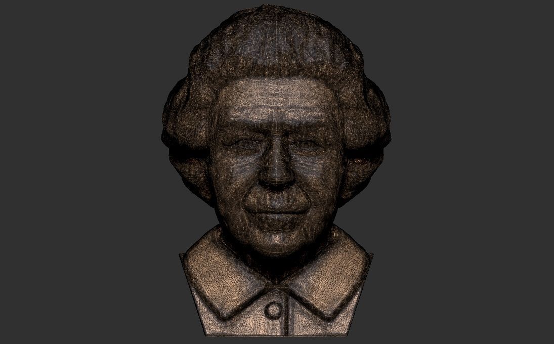 Queen Elizabeth II bust 3D printing ready stl obj formats 3D print model_25