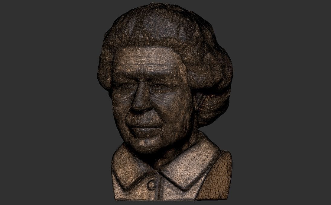 Queen Elizabeth II bust 3D printing ready stl obj formats 3D print model_27