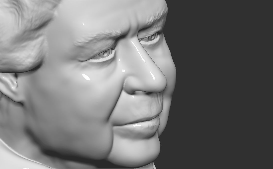Queen Elizabeth II bust 3D printing ready stl obj formats 3D print model_19