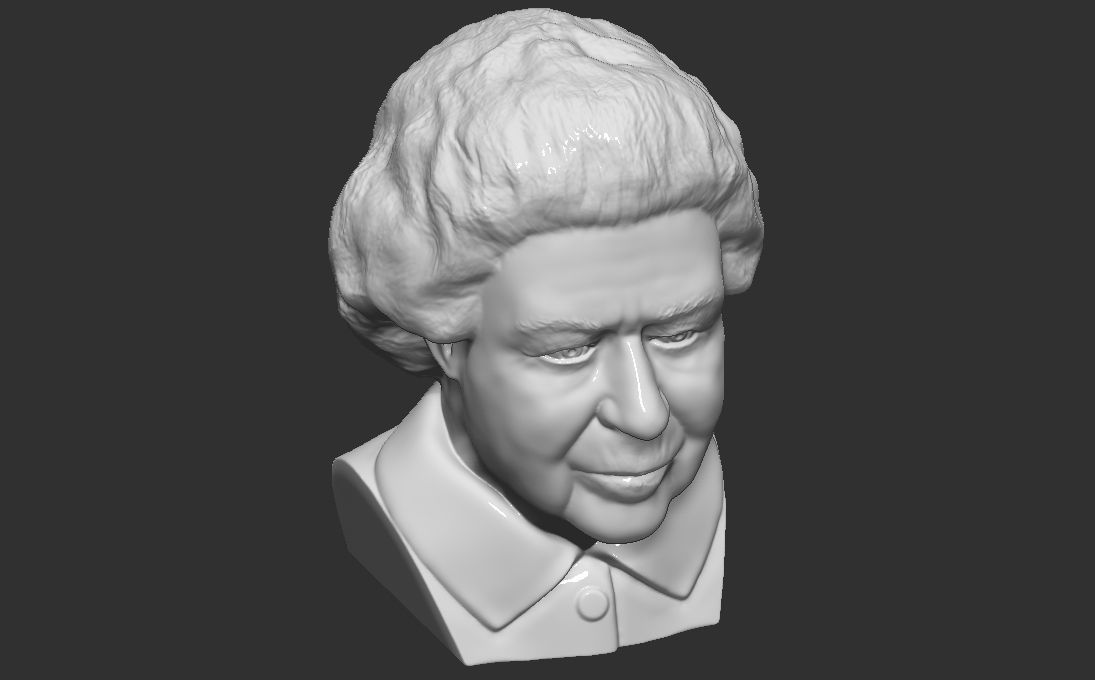 Queen Elizabeth II bust 3D printing ready stl obj formats 3D print model_20