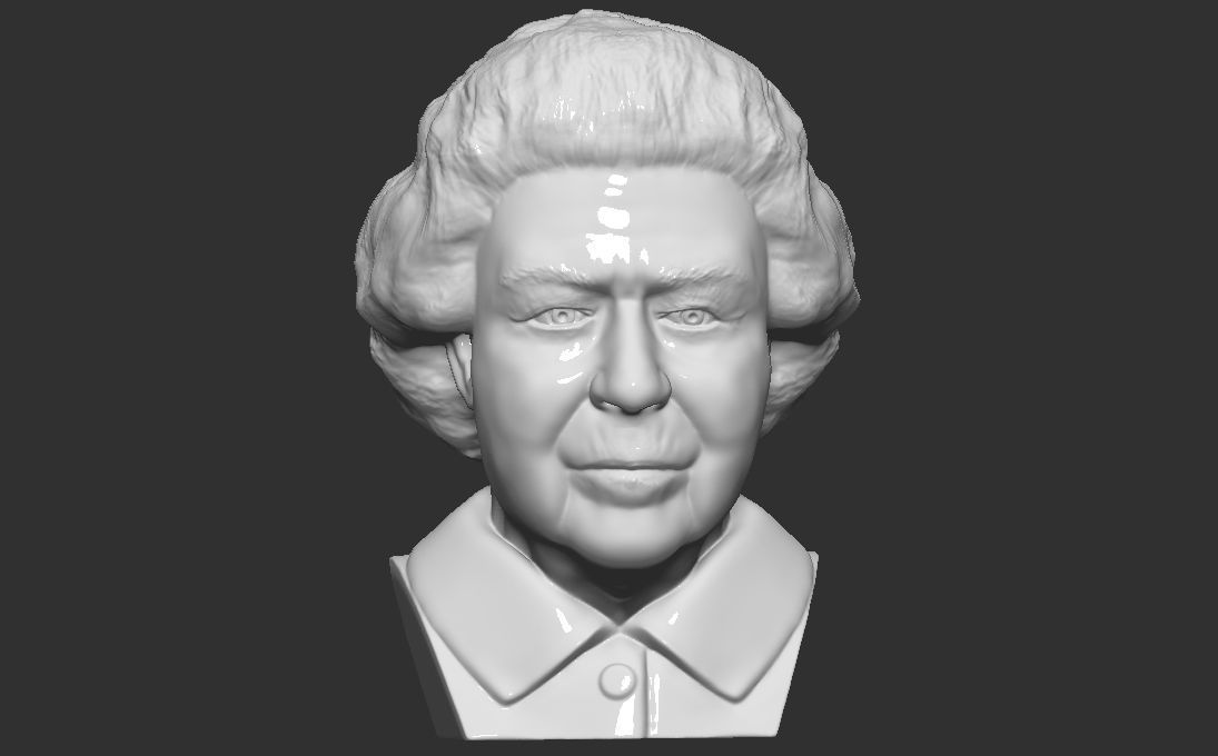 Queen Elizabeth II bust 3D printing ready stl obj formats 3D print model_12