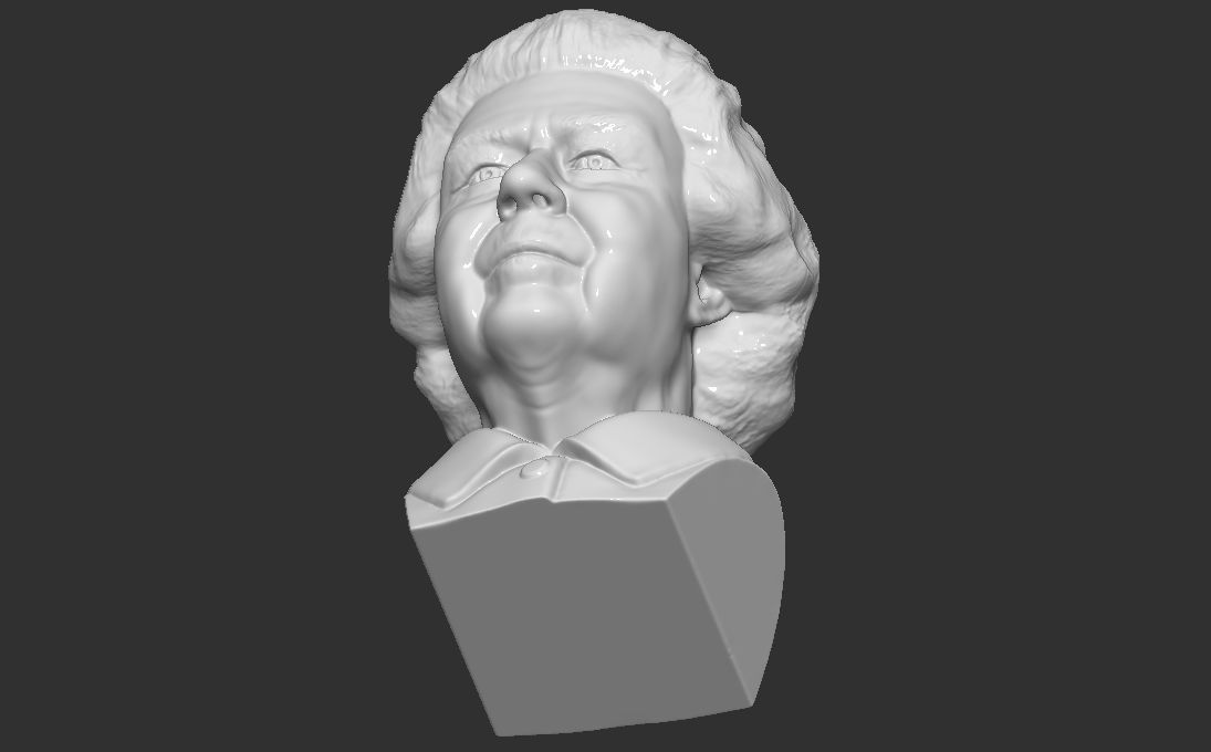 Queen Elizabeth II bust 3D printing ready stl obj formats 3D print model_23