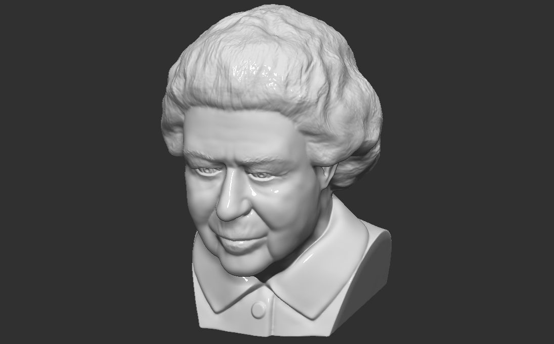 Queen Elizabeth II bust 3D printing ready stl obj formats 3D print model_21