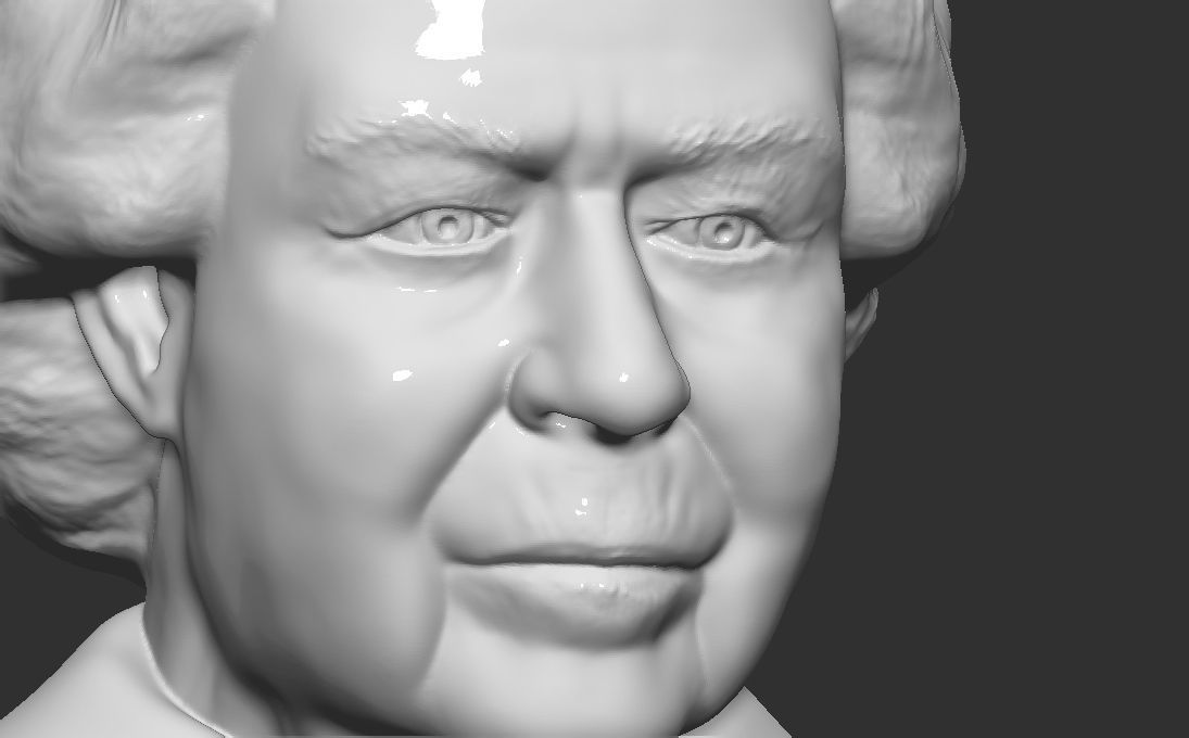 Queen Elizabeth II bust 3D printing ready stl obj formats 3D print model_14