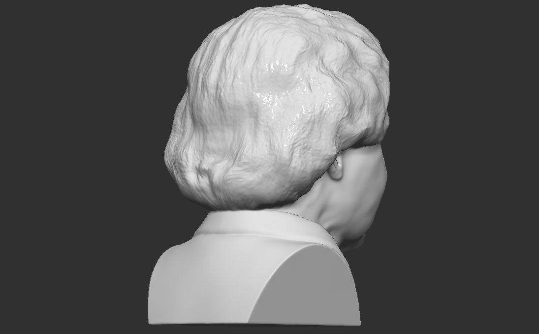 Queen Elizabeth II bust 3D printing ready stl obj formats 3D print model_8
