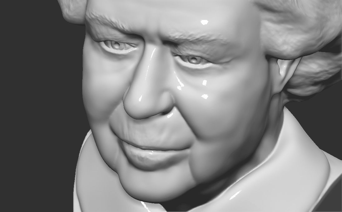 Queen Elizabeth II bust 3D printing ready stl obj formats 3D print model_18