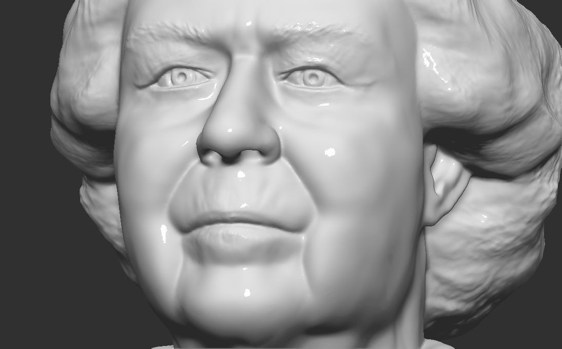 Queen Elizabeth II bust 3D printing ready stl obj formats 3D print model_17