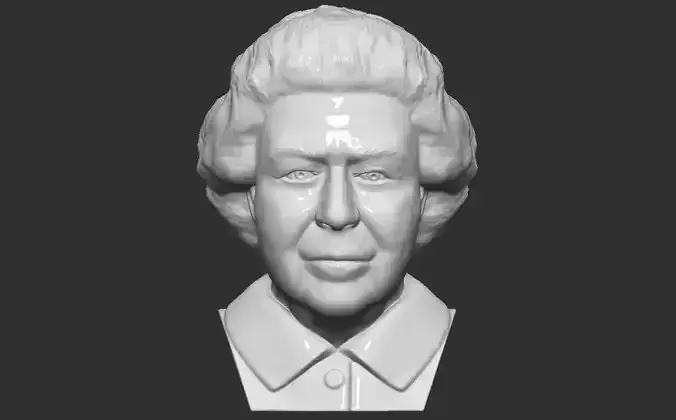 Queen Elizabeth II bust 3D printing ready stl obj formats 3D print model
