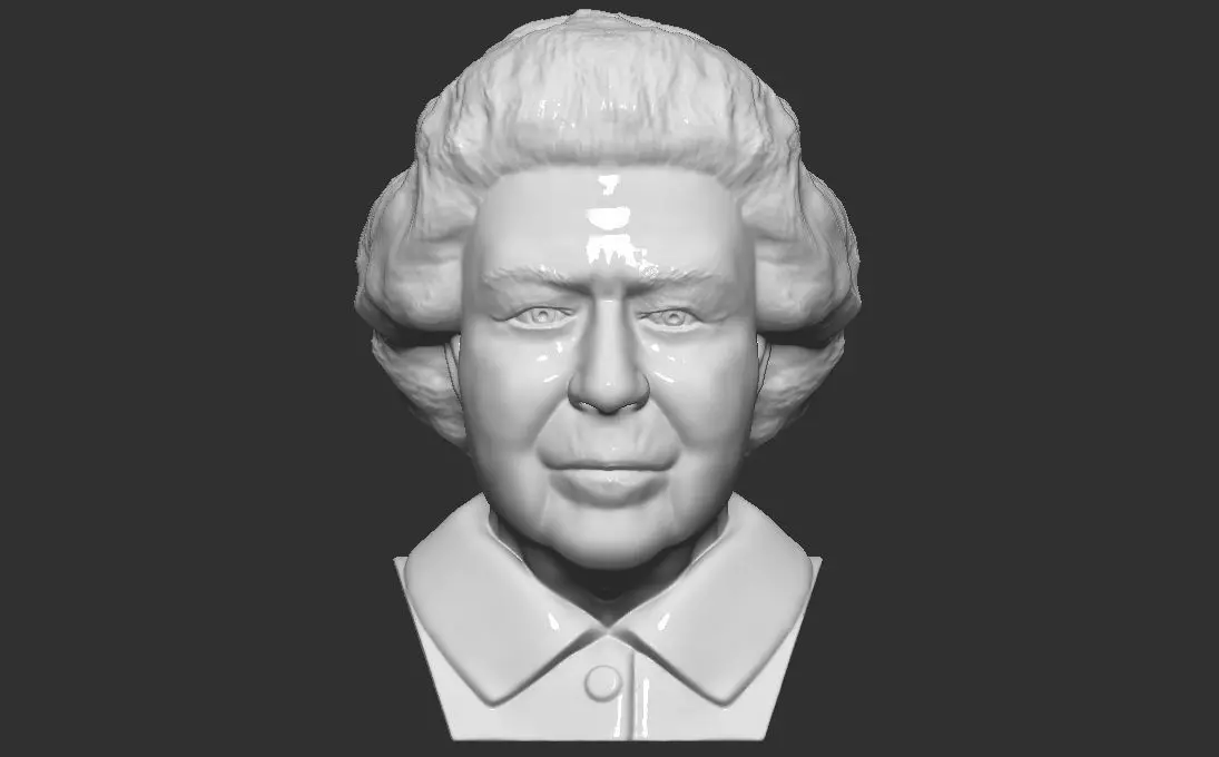 Queen Elizabeth II bust 3D printing ready stl obj formats 3D print model_0