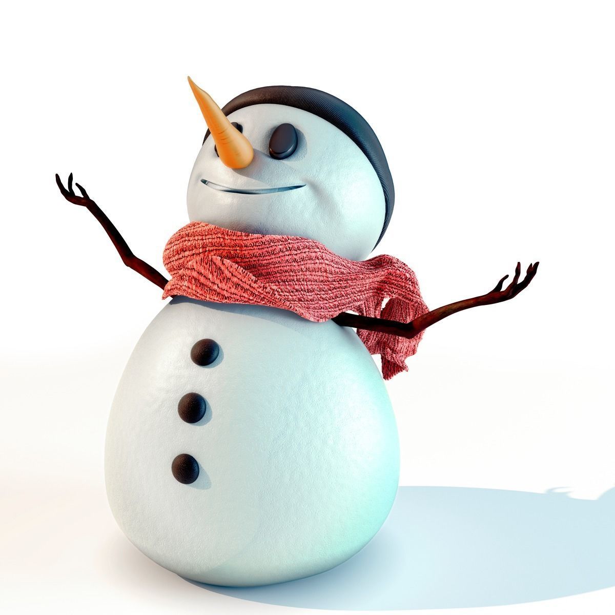 Snowman Rigged 3D model_2