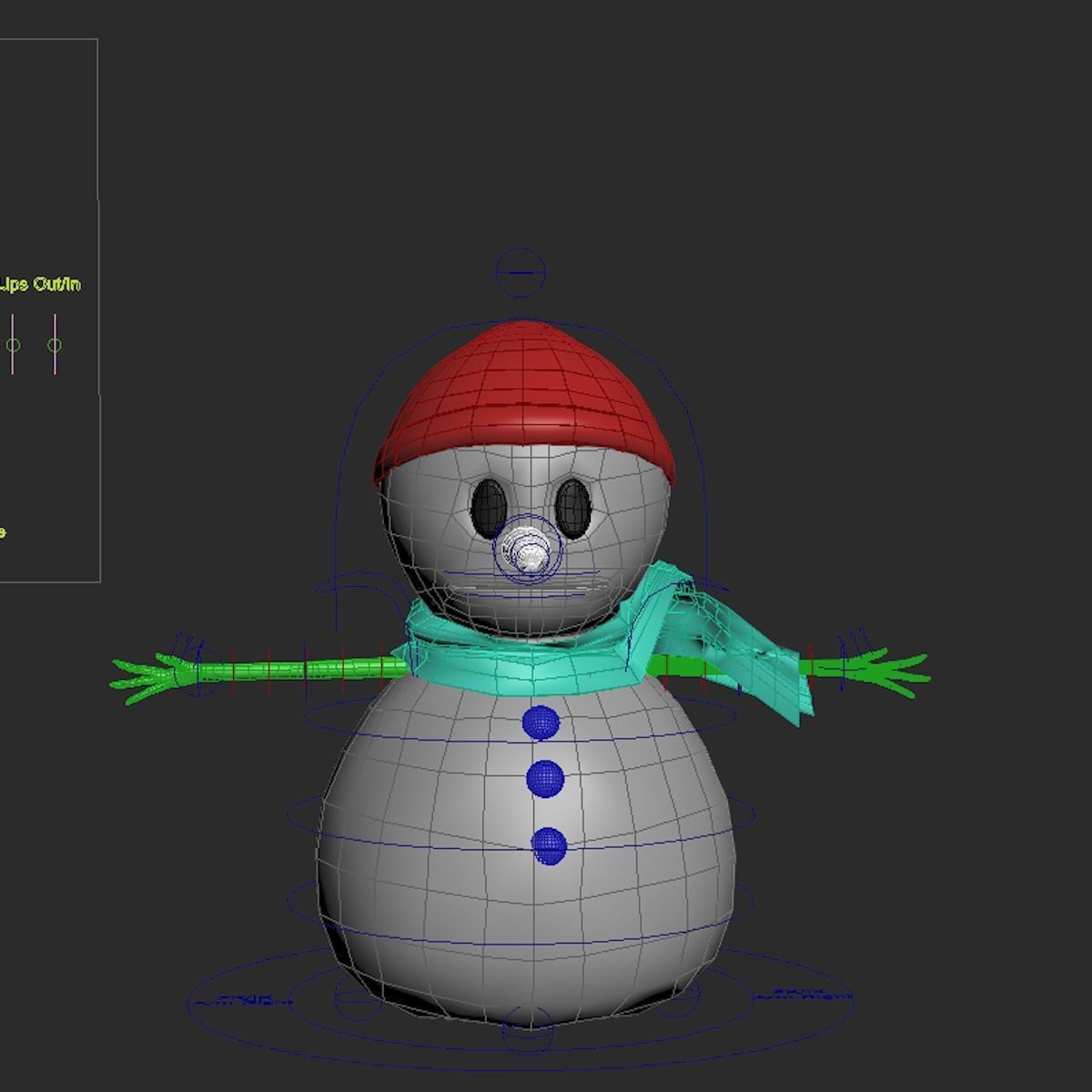 Snowman Rigged 3D model_5