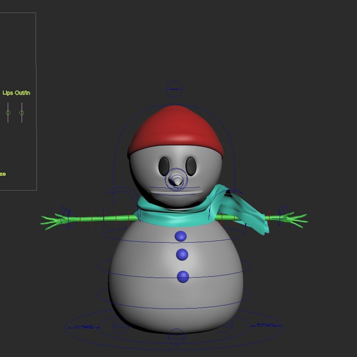 Snowman Rigged 3D model_4