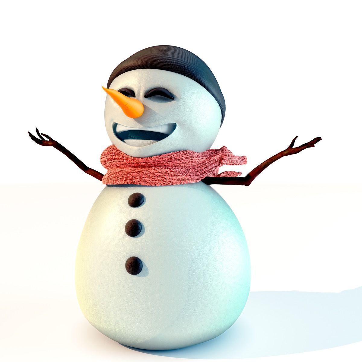 Snowman Rigged 3D model_3