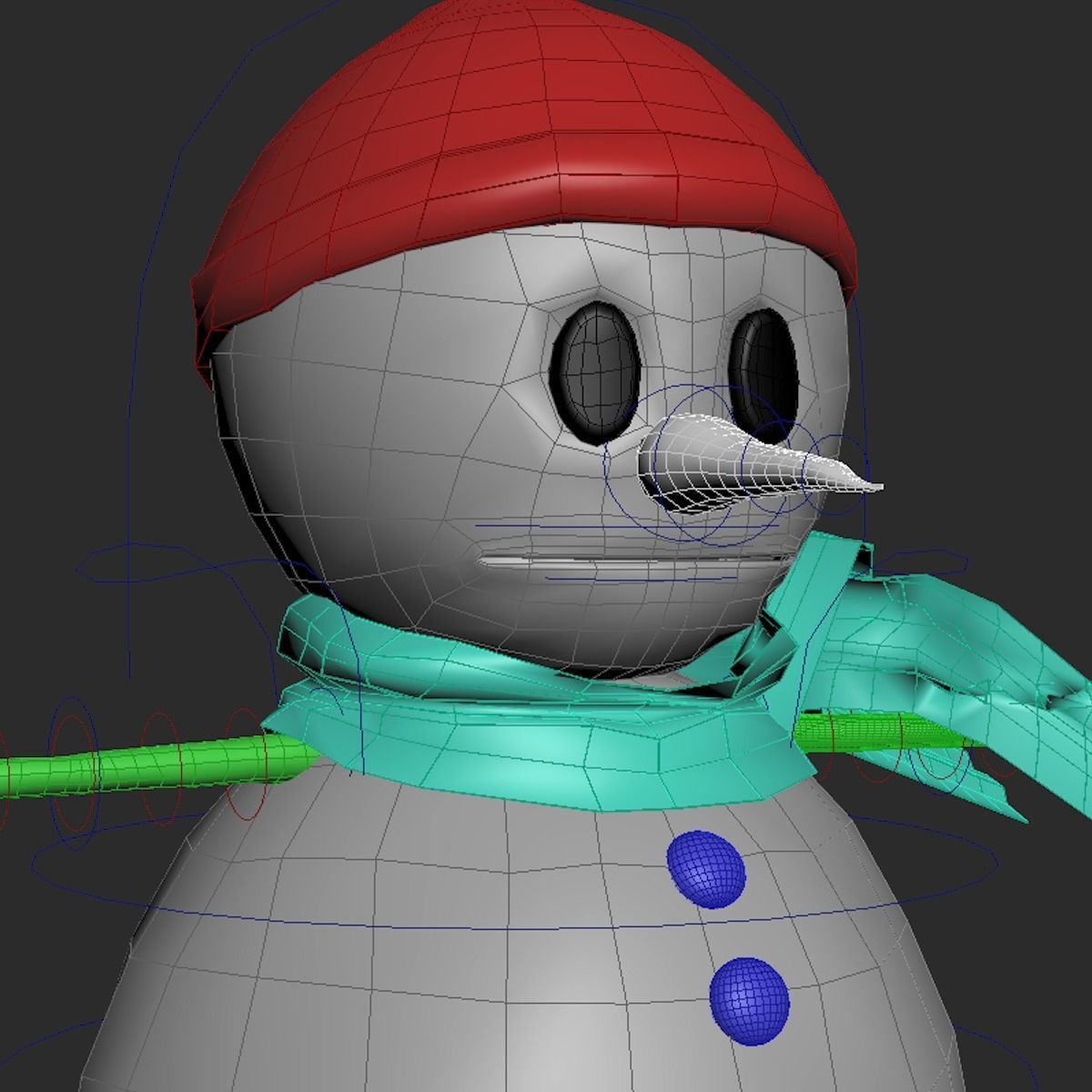 Snowman Rigged 3D model_6