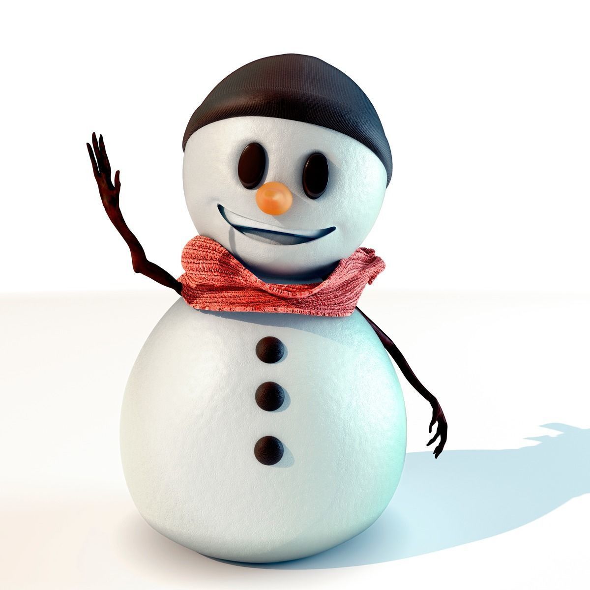 Snowman Rigged 3D model_1