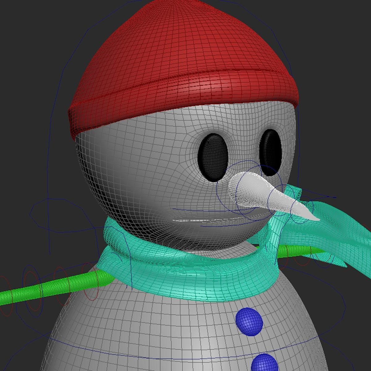 Snowman Rigged 3D model_8