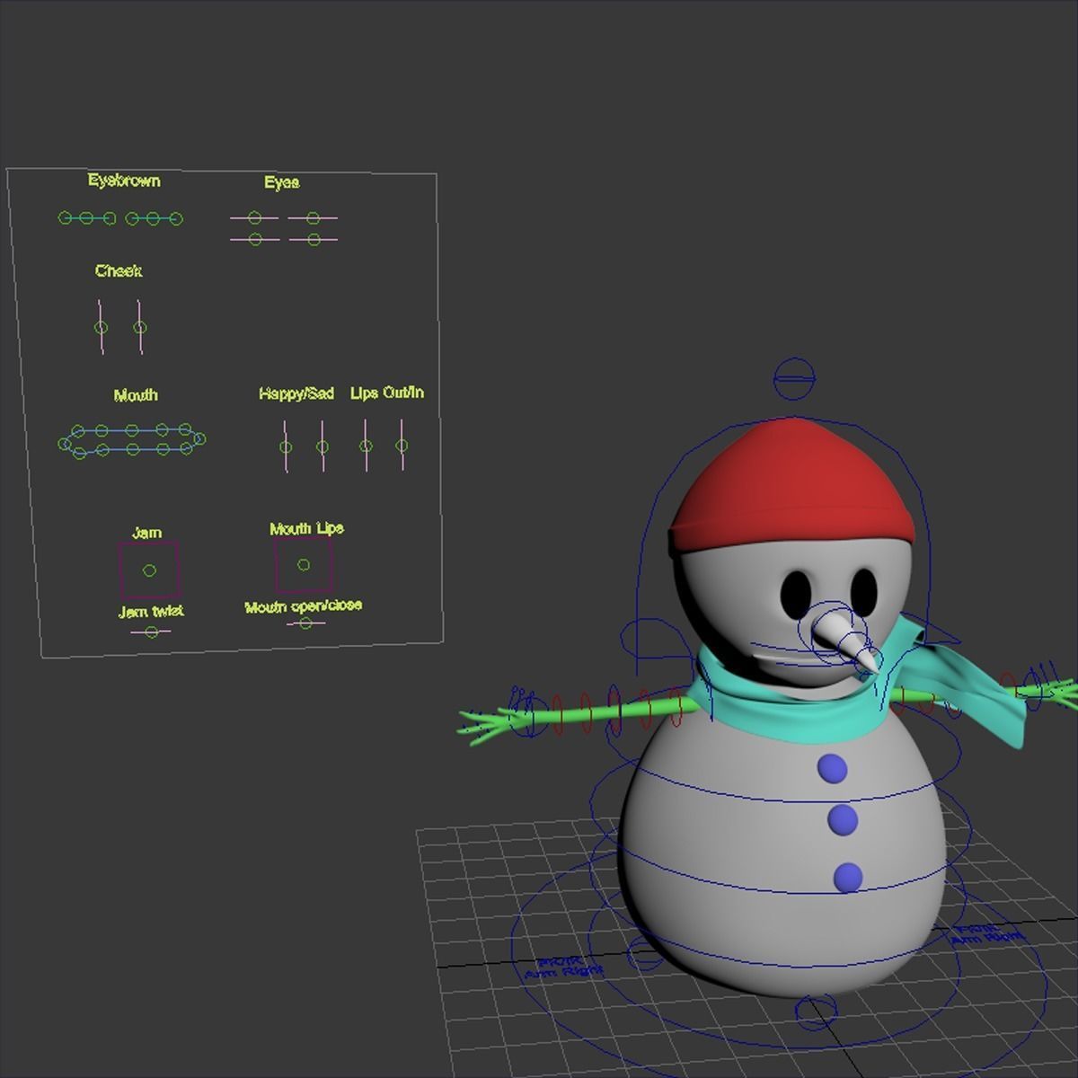 Snowman Rigged 3D model_7