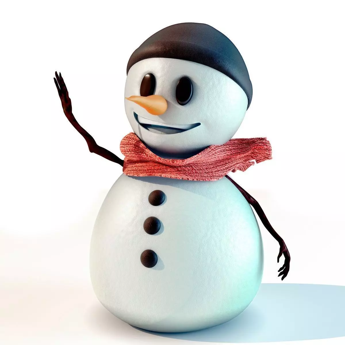 Snowman Rigged 3D model_0