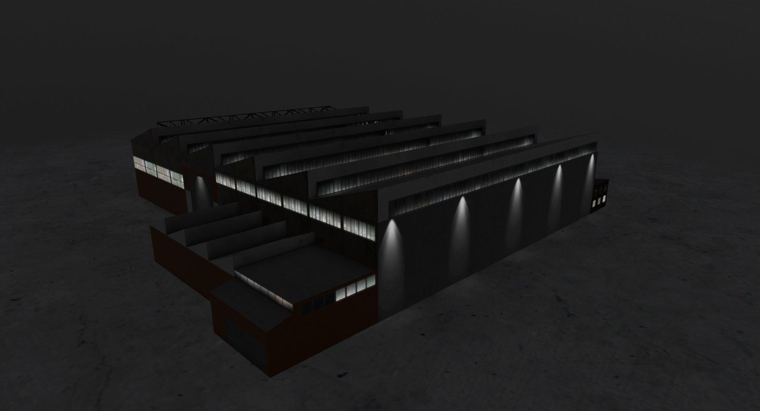 EGCC Hangar2 Low-poly 3D model_6