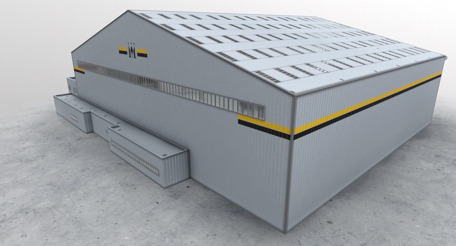EGCC Hangar 3 Low-poly 3D model_5