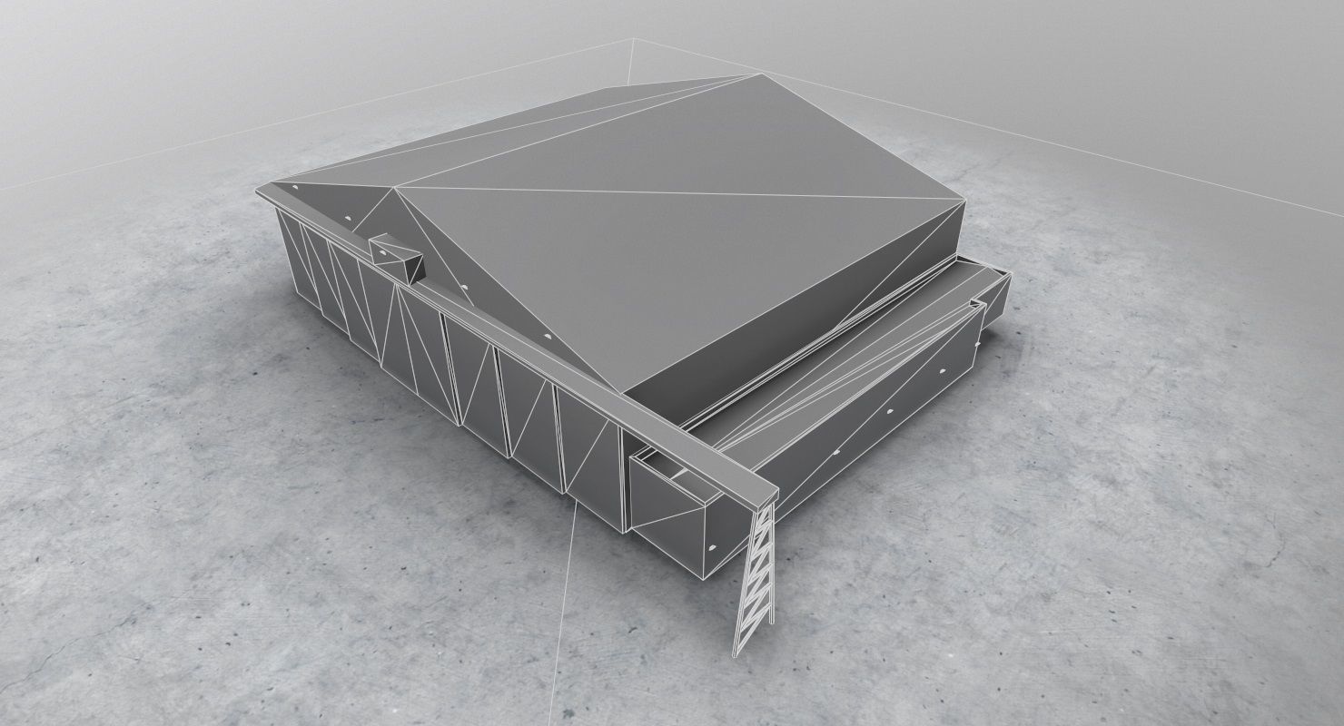 EGCC Hangar 3 Low-poly 3D model_7