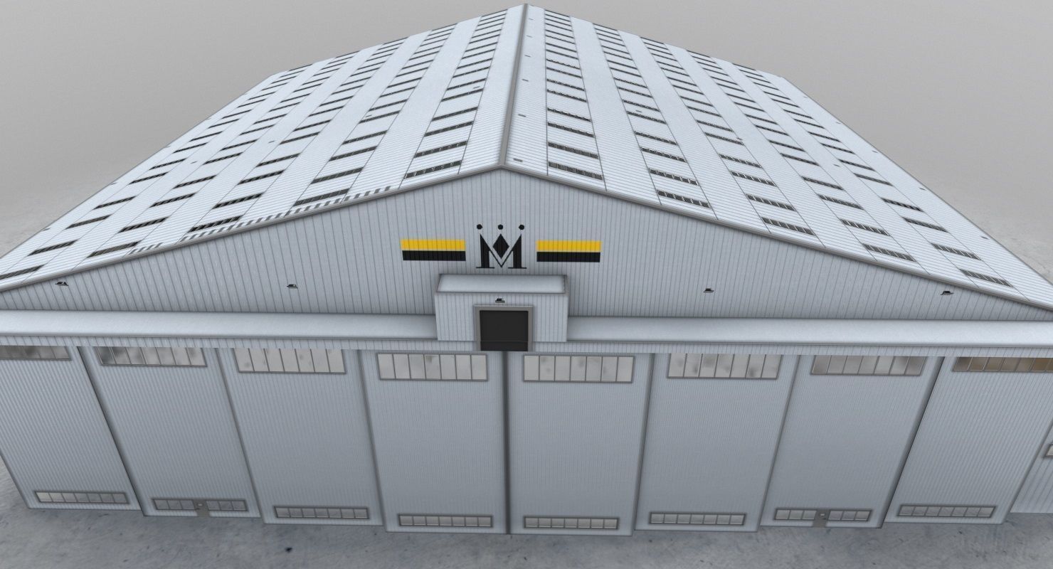 EGCC Hangar 3 Low-poly 3D model_2