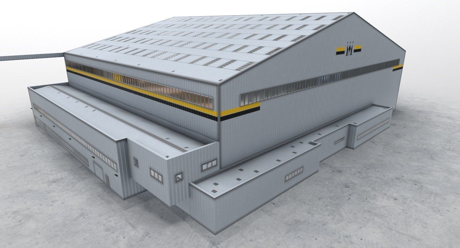 EGCC Hangar 3 Low-poly 3D model_4